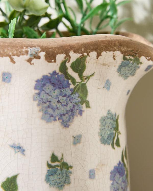 Dibor Tall Blue Hydrangea Pitcher Vase