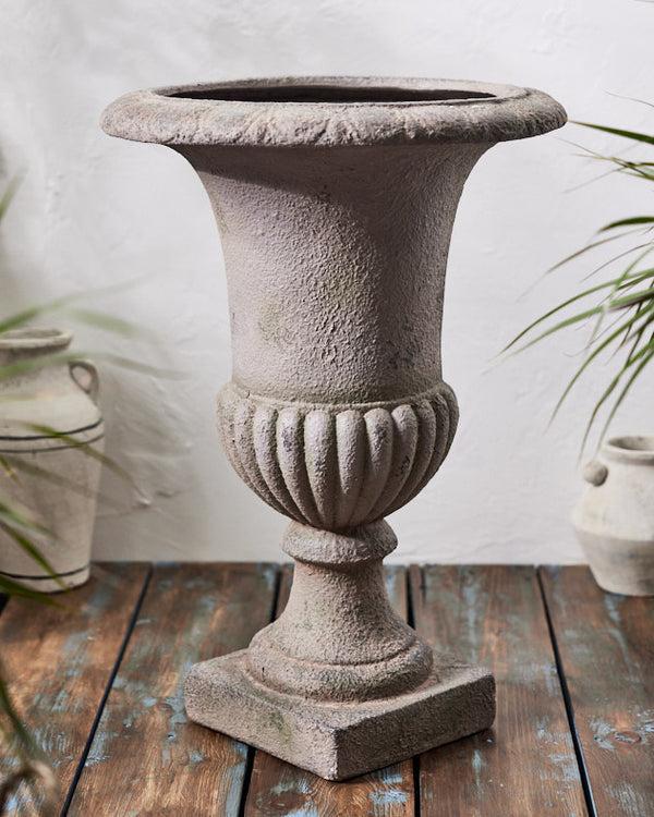dibor Tall Grey Garden Urn Planter