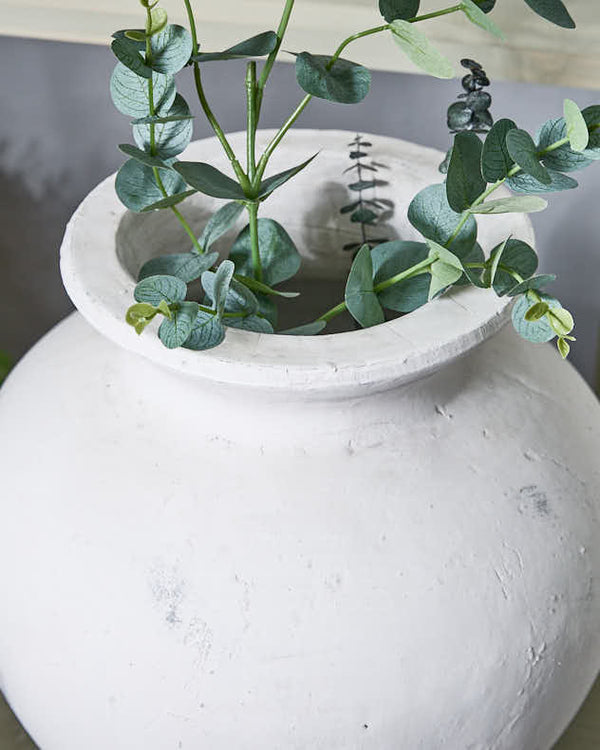 Dibor Textured White Antique Style Vase