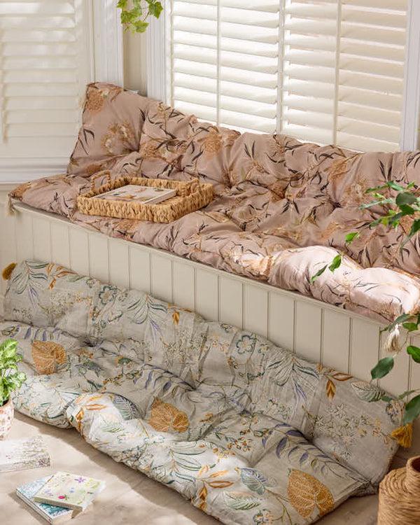 dibor Tourmant Floral Bench Pad with Tassels