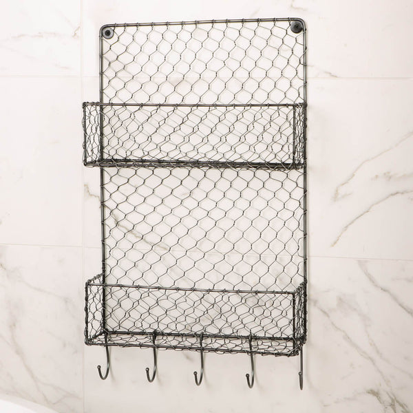 Dibor Two Tier Farmhouse Kitchen Wall Rack
