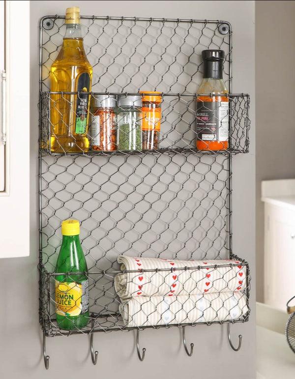 dibor Two Tier Farmhouse Kitchen Wall Rack