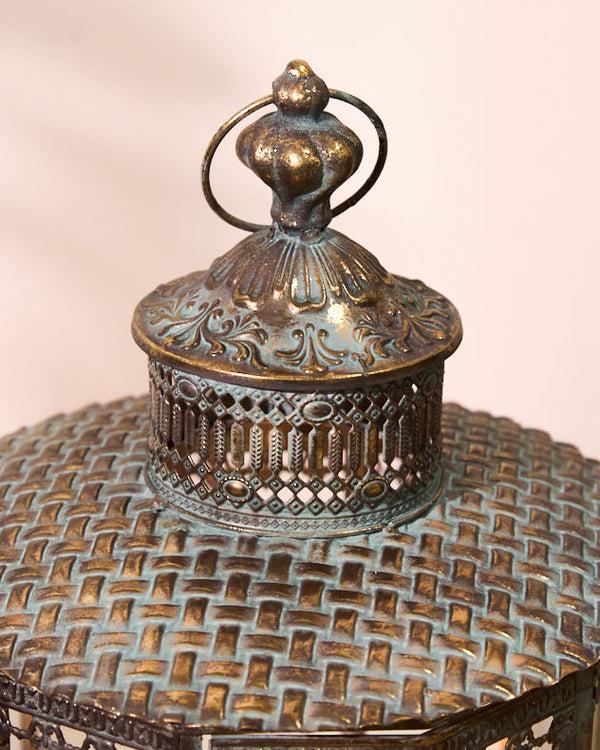 Dibor Verdigris Candle Lantern On Stand