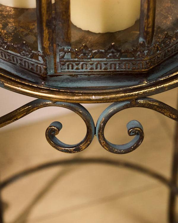 Dibor Verdigris Candle Lantern On Stand