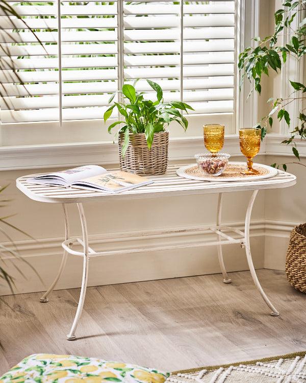 dibor Vintage Cream Slatted Coffee Table