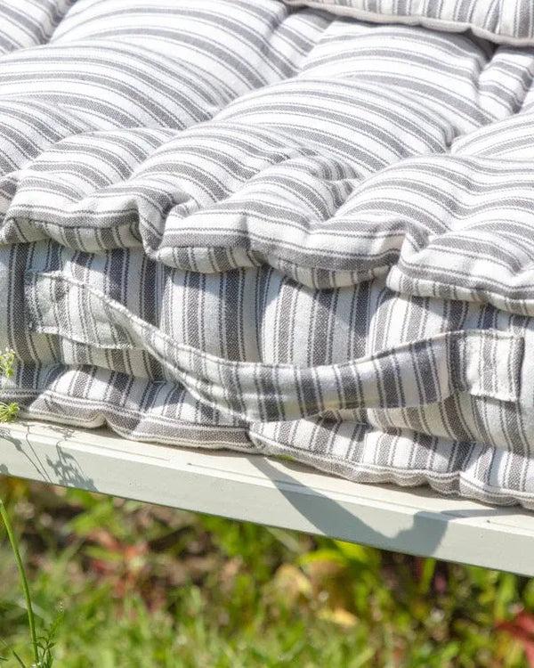 dibor Vintage Grey Stripe Bench Cushion