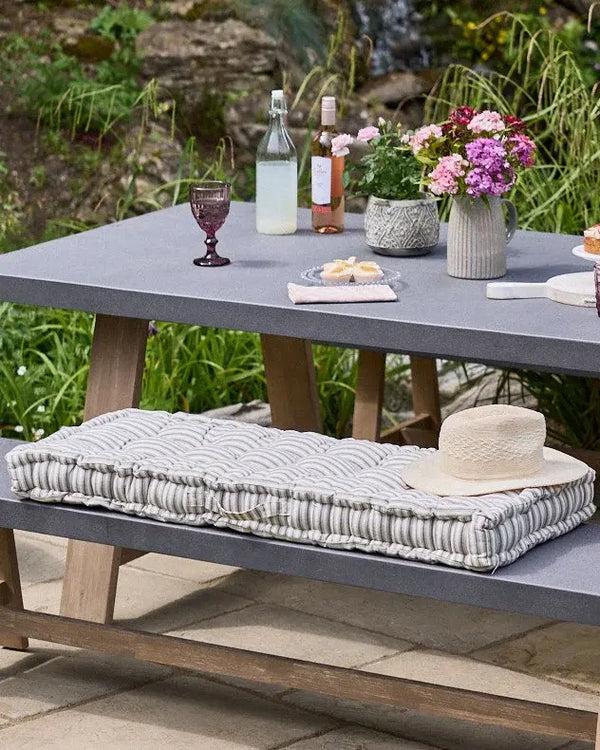 Dibor Vintage Grey Stripe Bench Cushion