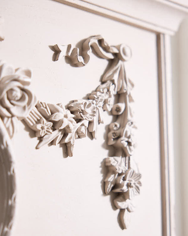 Dibor Vintage Ornate Ivory Wall Mirror