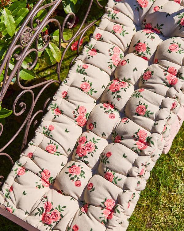 Dibor Vintage Rose Garden Bench Cushion