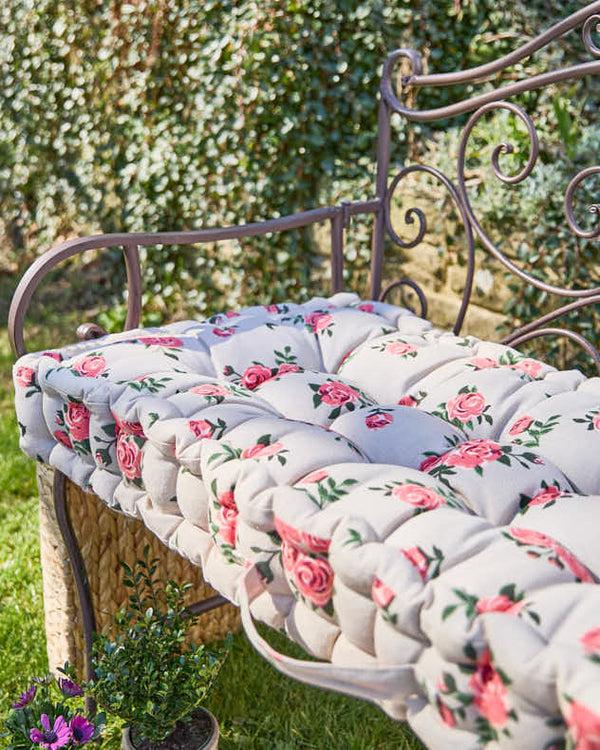 Dibor Vintage Rose Garden Bench Cushion