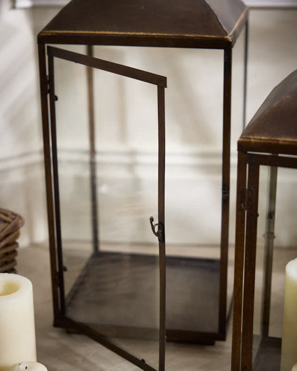 Dibor Vintage Style Brass Effect Lanterns