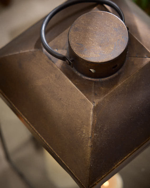 Dibor Vintage Style Brass Effect Lanterns