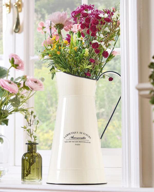 dibor Vintage Style Cream Pitcher Jug Flower Vase