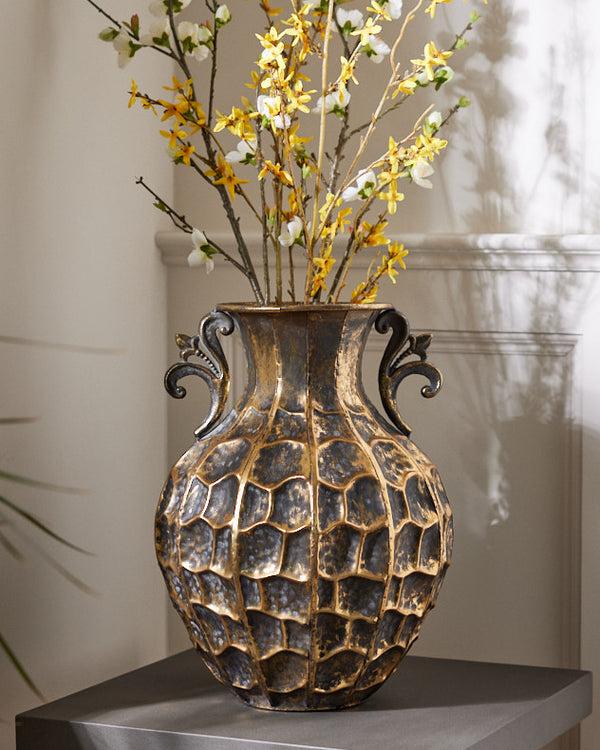 dibor Vintage Textured Vase with Handles
