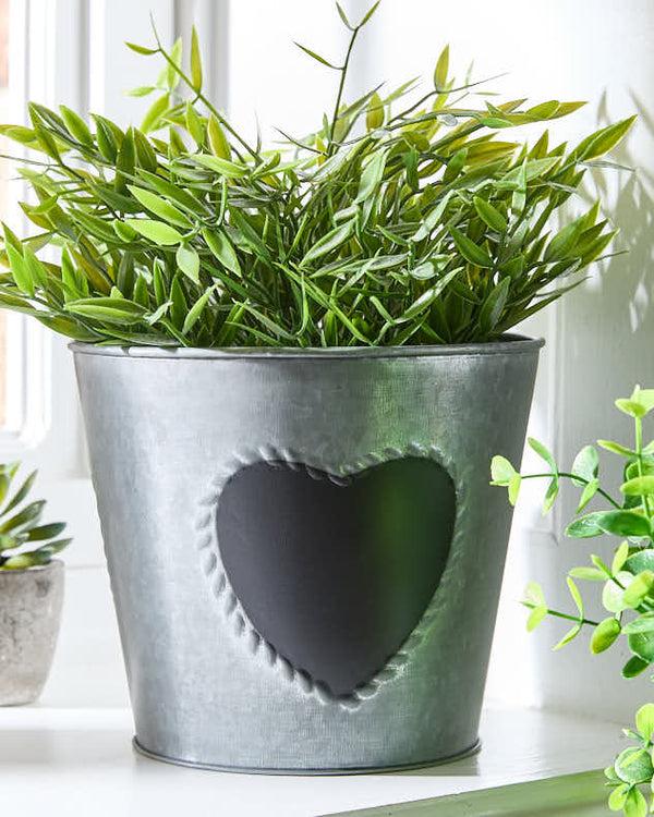 dibor Vintage Zinc Heart Herb Planter
