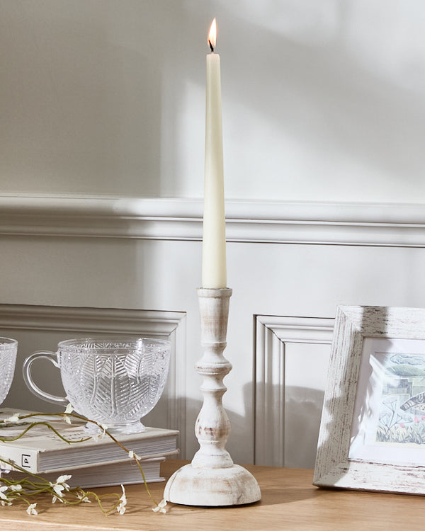 Dibor Washed Mango Wood Candlestick