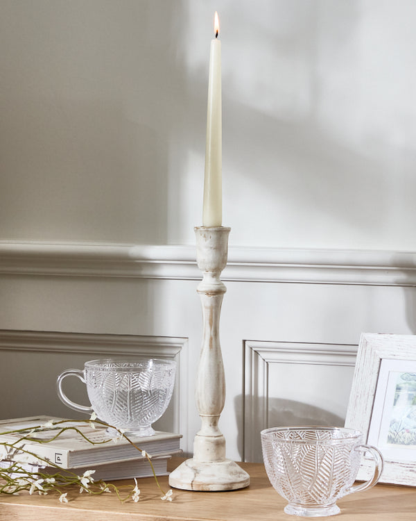 Dibor Washed Mango Wood Candlestick