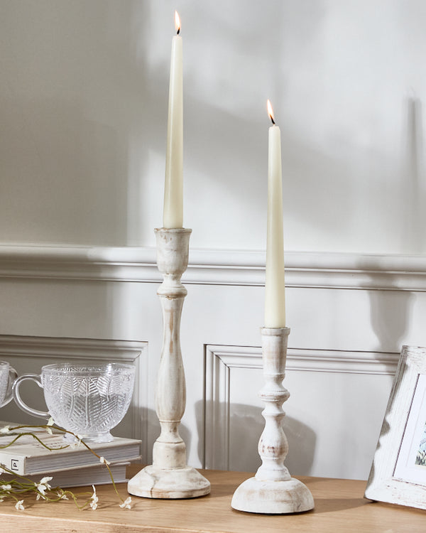 dibor Washed Mango Wood Candlestick