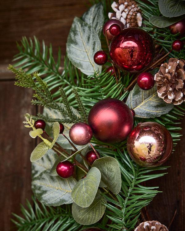 Dibor Waverley Red Bauble Wreath 52cm