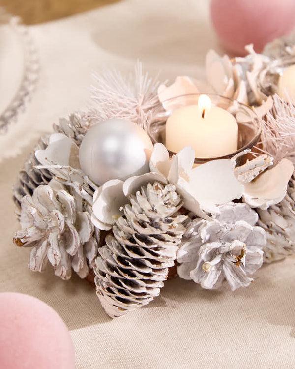 Dibor White Christmas Triple Candle Holder