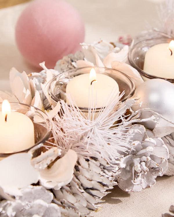 Dibor White Christmas Triple Candle Holder