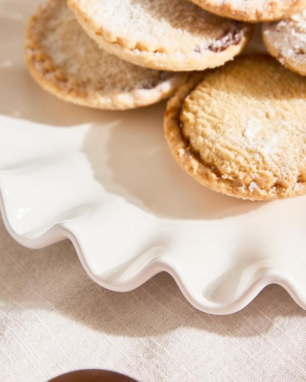Dibor White Frilled Cake Plate