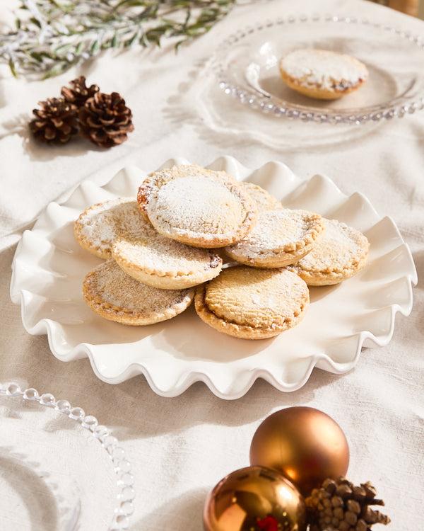 dibor White Frilled Cake Plate