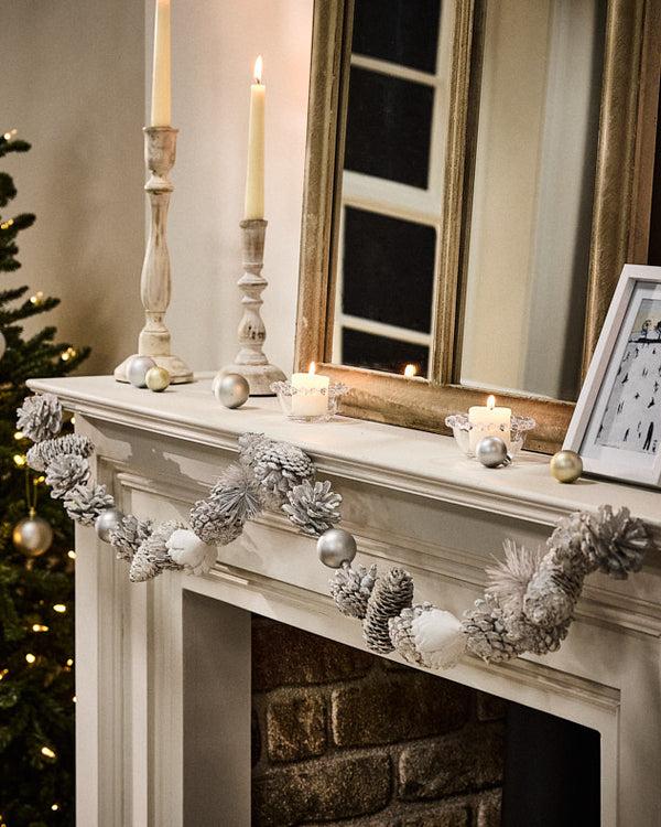 dibor White Frosted Garland - 120cm