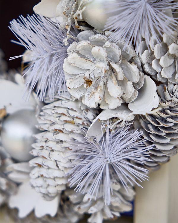 Dibor White Frosted Wreath 35cm
