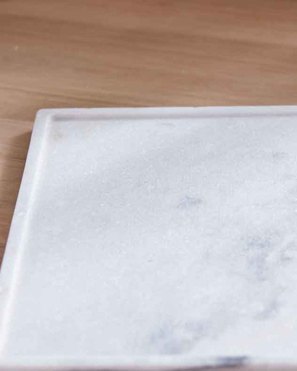 Dibor White & Grey Marble Serving Tray