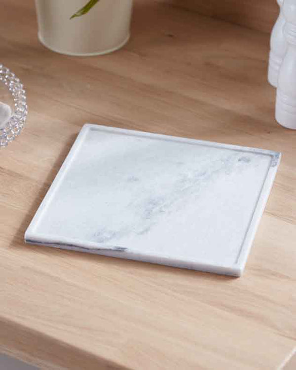 Dibor White & Grey Marble Serving Tray