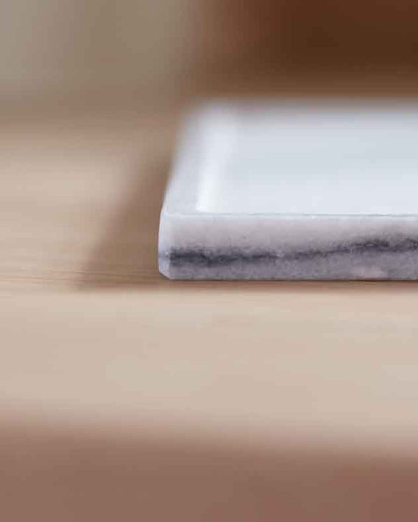 Dibor White & Grey Marble Serving Tray