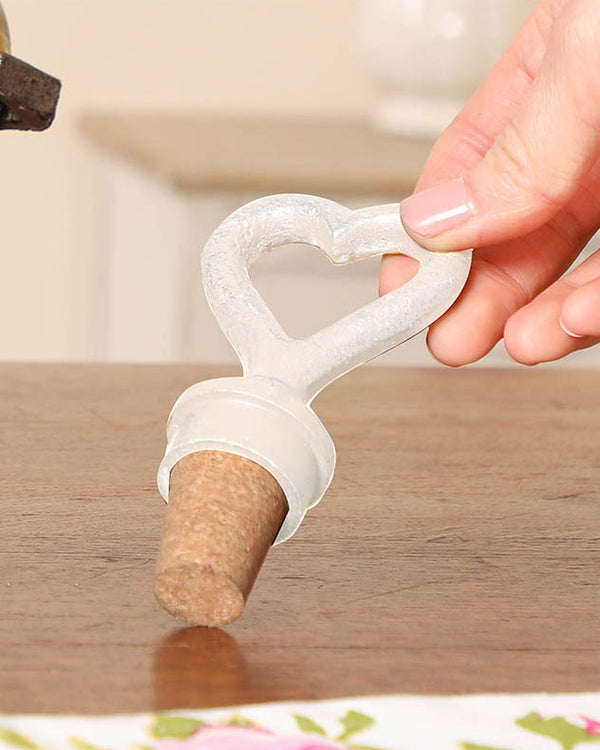 Dibor White Heart Bottle Stopper