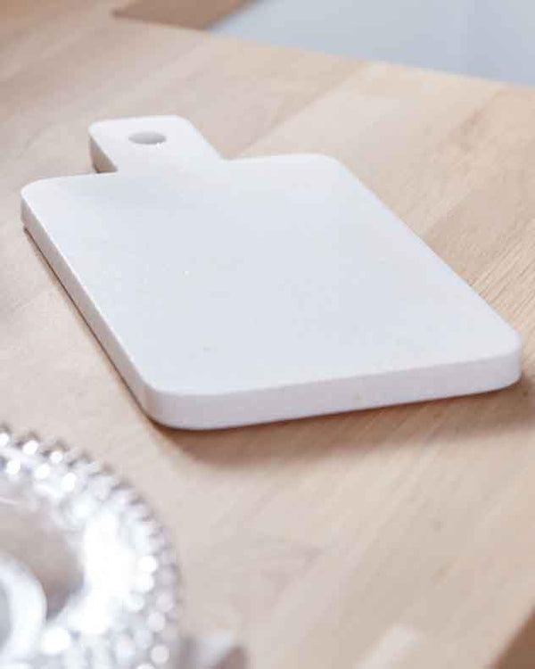 Dibor White Marble Rectangular Serving Tray
