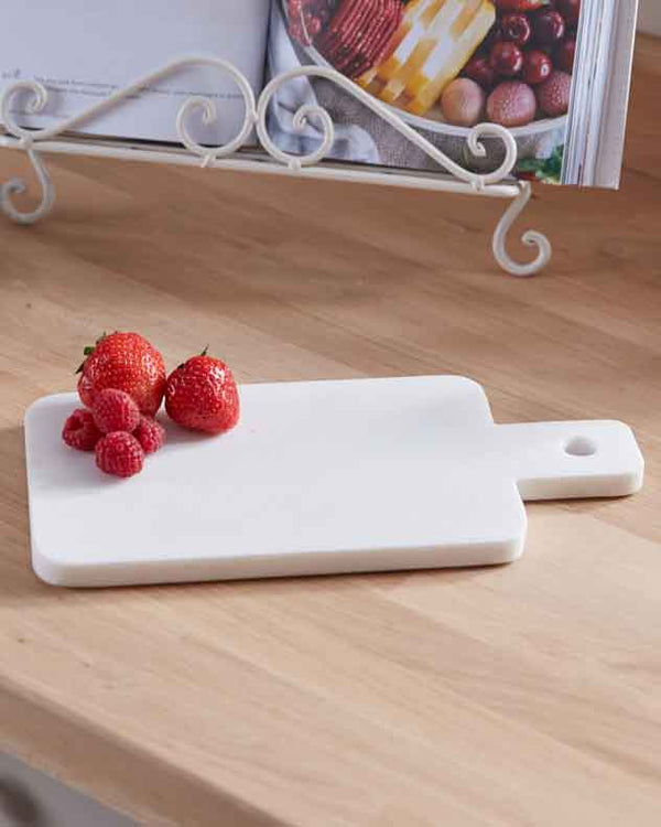 dibor White Marble Rectangular Serving Tray