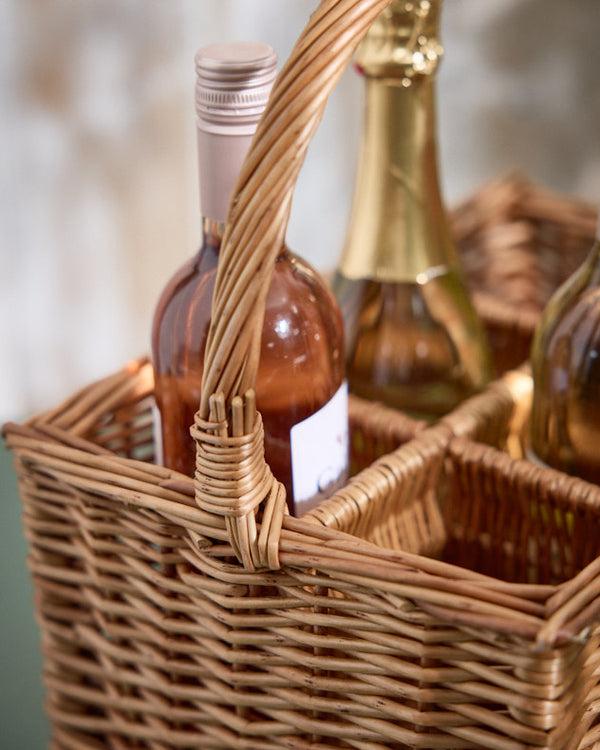 Dibor Wicker 6 Bottle Wine Carrier Basket