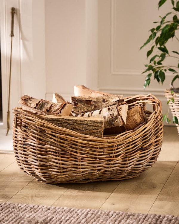 Dibor Wicker Boat Kindling Basket