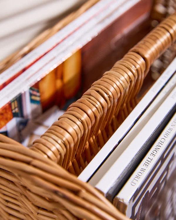 Dibor Wicker Double Magazine Rack Basket