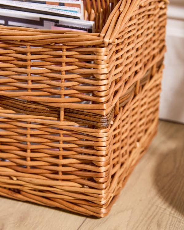 Dibor Wicker Double Magazine Rack Basket