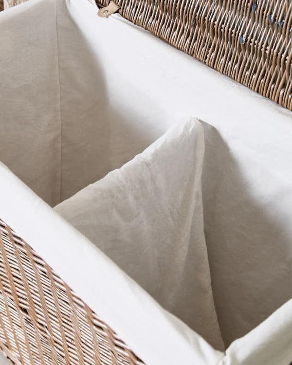 Dibor Wicker Laundry Basket With Partition