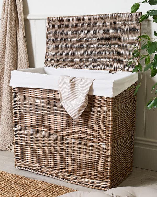 dibor Wicker Laundry Basket with Partition