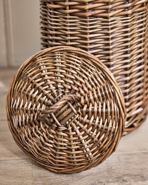 Dibor Wicker Toilet Roll Holder With Lid