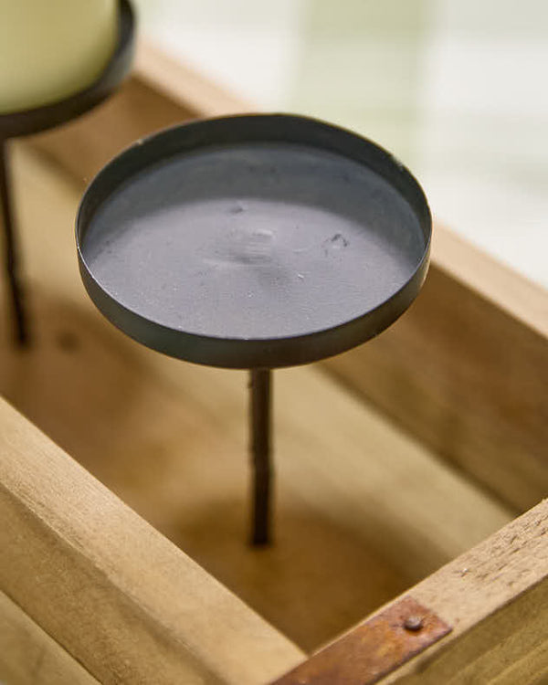Dibor Wooden 4 Votive Candle Holder