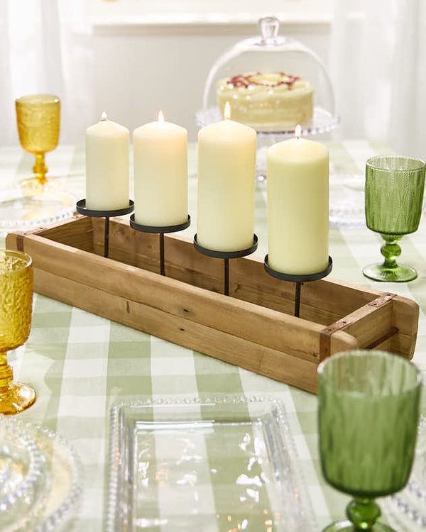 dibor Wooden 4 Votive Candle Holder