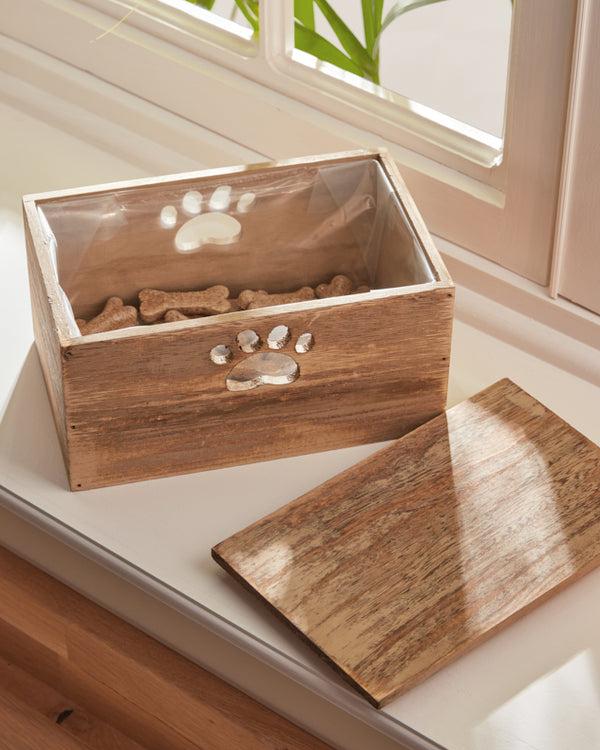 dibor Wooden Pet Treat Box With Lid