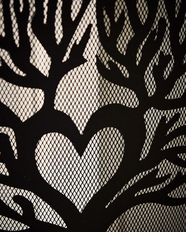 Dibor Woodland Curved Black Fire Screen