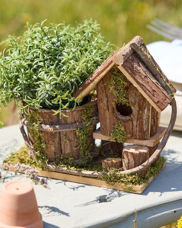 dibor Woodland Lodge Bird House Planter