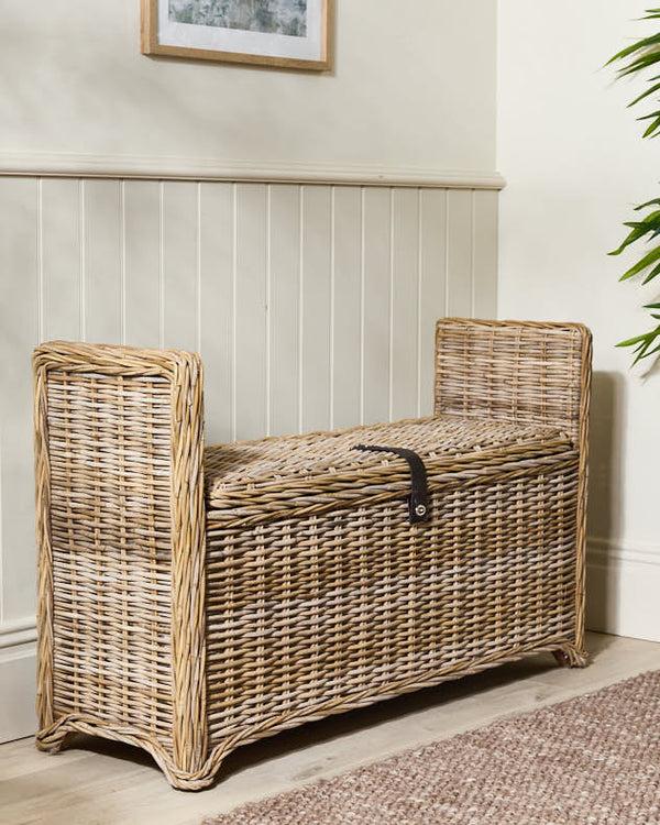 dibor Woven Bench and Storage Trunk