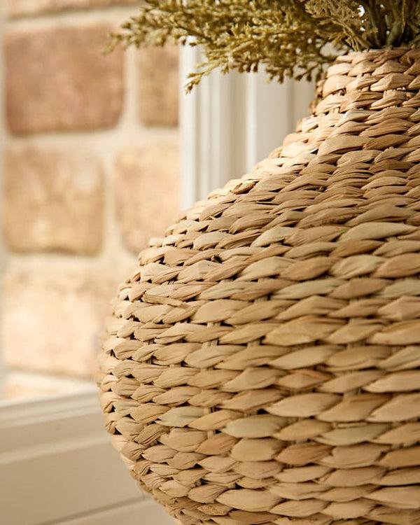 Dibor Woven Bulrush Curved Vase