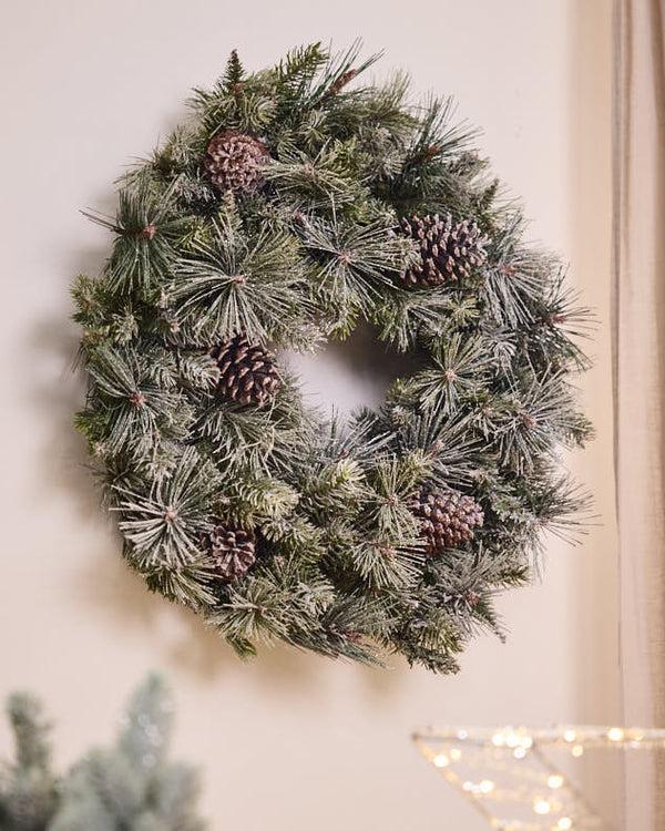 dibor XL Sparkling Pine Wreath - 76cm